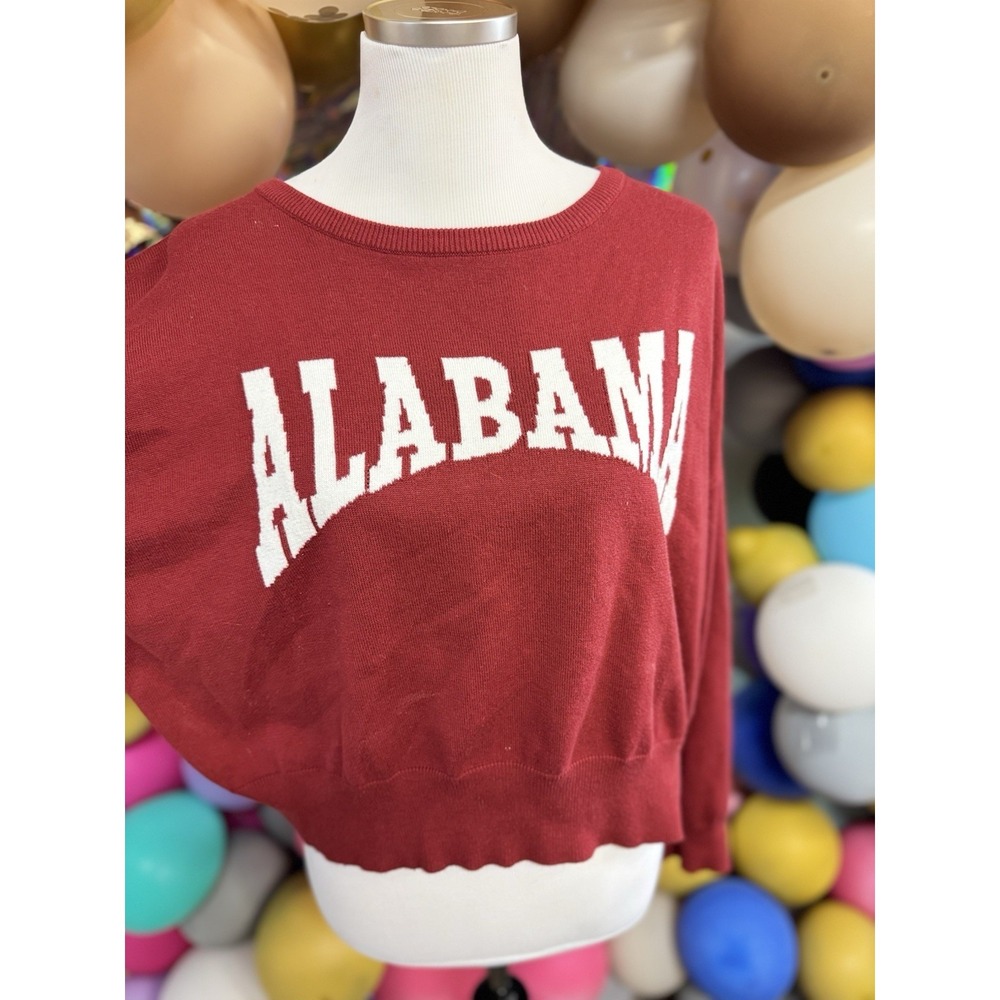 Alabama‎ Women's Cropped Sweater  Crimson Red  Le Lis Size Large